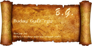 Buday György névjegykártya